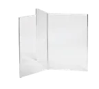 image of TableCraft 40606 Menu Card Holder – Clear Acrylic, 7-1/4" x 7-1/4" x 6", Six-Sided, 4-6" Height, USA