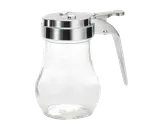 image of TableCraft Products 406CP Syrup Pourer 6 oz Teardrop Glass Chrome ABS Top Fits 406-2R/3R - 12/Case