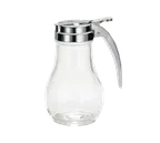 image of TableCraft 414 Syrup Pourer – 14oz Teardrop Glass Jar, Chrome Metal Top, Fits Rack 1371R