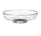 image of TableCraft 4176 Chalet Basket - Oval Chrome Plated, 11-3/8" x 8" x 3-1/4", Hand Wash Only