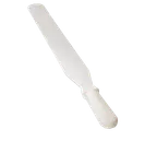 image of TableCraft Products 4214 Icing Spatula, 14", Stainless Steel Blade, White ABS Handle