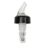 image of TableCraft 4248A Liquor Pourer – 1-1/4 oz Capacity, Plastic, Black Collar, Clear Spout , Sold by Dozen