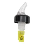 image of TableCraft 4249A Liquor Pourer – 1-1/2 oz Capacity, Clear Spout, Black Collar, BPA-Free Plastic, Pack of 12