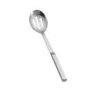image of TableCraft 4334 – 11-3/4" Slotted Serving Spoon, 18/0 Stainless Steel Silver Handle Dishwasher Safe