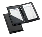 image of TableCraft 52585BK Presenter – 5-1/4" x 8-1/2" Black Double Panel Holder with Pen Loop, 14‑pt Vinyl