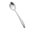 image of TableCraft Products 5334 - 13-3/4" Slotted Serving Spoon, 18/8 Stainless Steel, Silver Handle