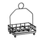 image of TableCraft 593RBK Condiment Caddy, 2-Compartment, 4-3/4" x 4-3/4" x 6-1/8", Black Powder Coated Metal