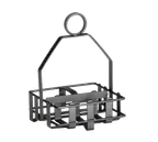 image of TableCraft 606RBK - Black Metal Condiment Rack, Fits 1‑5/8" Shakers, Powder‑Coated Finish