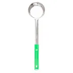 image of TableCraft 6704 - 4oz Portion Control Spoon, Solid Stainless Steel, Green Handle, Dishwasher Safe