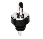 image of TableCraft 671 Liquor Pourer – Free Flow Pourer with Chrome‑Plated Silver Spout, Black Collar, Sold in Dozen‑Pack