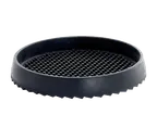 image of TableCraft 6BK Drip Tray – 6-1/2" Round Rubber Black, 1" Thick, Dishwasher Safe, 6-10" Size Range