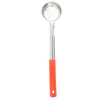 image of TableCraft Products 7702 Portion Control Spoon, 2 oz, Perforated Stainless Steel with Red Handle