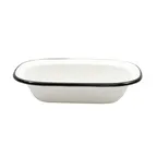 image of TableCraft Products 80013 Enamelware Serving Pan, 18 oz, 7‑3/4" x 5‑3/4" x 1‑3/4", White Enamel Steel