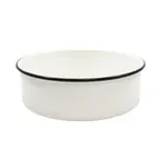 image of TableCraft Products 80017 Tray, 4-1/4 Qt, 10-1/8" x 3-1/2" Round, White Black Rim, Enamel Steel