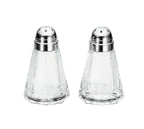 image of TableCraft 80S&P-2 Salt Pepper Shaker, 1 oz, 1-3/4" x 3-1/8" H, Glass Jar, Chrome Top, 2 Dozen