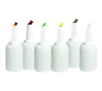 image of TableCraft 8128A PourMaster 1-Gal Drink Bar Mix Pourer, BPA-Free, Dishwasher-Safe, Assorted Caps