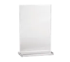 image of TableCraft Products 85110 Clear Acrylic Menu Card Holder, Two‑Sided, Plastic