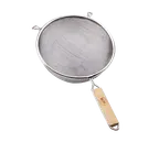 image of TableCraft Products 86 Mesh Strainer, 6-1/4" dia., Single Medium Mesh, Tinned, Wooden Handle