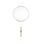 image of TableCraft Products 89 Mesh Strainer, 10-1/4" Dia., Single Tin‑Plated Mesh, Wooden Handle, Hand Wash