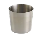 image of TableCraft AC885S French Fry Cup, 14 oz, 3-3/8" Dia, Brushed Stainless Steel, Dishwasher