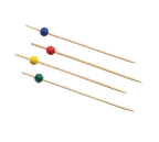 image of TableCraft BAMBA45 4-1/2" Bamboo Picks, Red Yellow Green Blue, 100/Pack