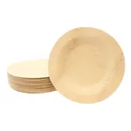 image of TableCraft Products BAMDRP7 - 7" Natural Bamboo Disposable Round Plate, Biodegradable, 25/Pack
