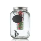 image of TableCraft BDG3000 Mason Jar Dispenser, 2‑3 Gal Glass, 7‑3/4" W x 12‑1/2" H, Ice Core & Infuser