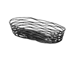 image of TableCraft Products BK11709 Basket, Oblong 8-7/8" x 4" x 2" Black Powder-Coated Metal, Hand Wash