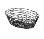 image of TableCraft BK17410 Metal Basket - Oval, 10" x 6-3/4" x 3-1/4", Black Powder Coated, Hand Wash Only