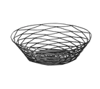 image of TableCraft BK17508 Basket - 8" dia. x 2-1/4" H, Round, Black Powder-Coated Metal, Hand Wash Only