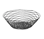 image of TableCraft BK17510 Artisan Round Metal Basket, 10" Dia x 3" H, Black Powder Coated, Hand Wash Only