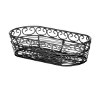 image of TableCraft BK21709 Mediterranean Basket, 9" x 4" x 2-1/4", Oblong, Black Powder Coated, Hand Wash