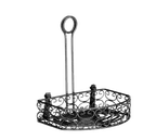 image of TableCraft BK259512 Caddy Rack – 8-1/2" Back, 5" Front, 1 Compartment, Black Powder Coated Metal