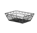 image of TableCraft BK27209 Mediterranean Basket, 9" x 6" x 2-5/8", Rectangular, Powder Coated Metal, Black
