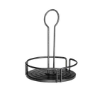 image of TableCraft Products BKDIA595 Condiment Caddy, 6" Dia. x 10" H, Black Metal, 1 Compartment