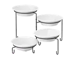 image of TableCraft Products BKP4 - 4-Tier Black Powder-Coated Metal Stand, 9" Dia., 14-1/2" H, 16 Sleeves