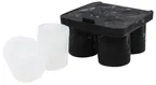 image of TableCraft Products BSST Cash & Carry Shot Glass Ice Tray - 4 x 1 oz Silicone Black