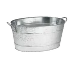 image of TableCraft BT1914 Beverage Tub, 5-1/2 Gal, 22-3/4" x 14-1/2" x 9-3/4", Oval, Galvanized Steel