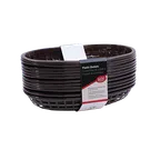 image of TableCraft C1074BR Basket, 9-1/4" x 6" x 1-3/4", Oval, Brown, Heat‑Resistant Plastic, 12/Pack