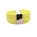 image of TableCraft C1074Y Yellow Oval Food Basket, 9-1/4" x 6" x 1-3/4", Heat‑Resistant Plastic, 12/Pack