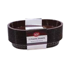 image of TableCraft C1076BR Basket, 10-1/2" x 7", Brown Plastic, Heat‑Resistant, Dishwasher‑Safe – 12/Pack