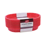 image of TableCraft C1076R Red Oval Food Basket, 10-1/2" x 7" x 1-1/2", Heat‑Resistant Plastic, 12/Pack