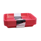 image of TableCraft C1079R Food Basket – 11-3/4" x 8-1/2" x 1-1/2", Red Polypropylene Heat‑Resistant, 12/Pack