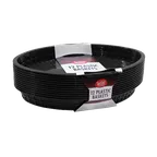 image of TableCraft Products C1086BK - Oval Black Polypropylene Serving Basket, 12" x 9½" x 1½" - 12/Pack