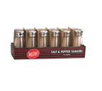 image of TableCraft C132-12 Salt Pepper Shaker, 3 Oz Glass, 1‑7/8" Dia x 4‑1/2" H, Steel Top - 12/Pack