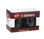 image of TableCraft C263B-1 - Cash & Carry Ashtray, 4" x 1-3/4", Dishwasher Safe, Plastic, Black - 12/Pack
