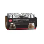 image of TableCraft C406-4 Syrup Pourer, 6oz Teardrop Glass Jar, Chrome Metal Top, Dishwasher Safe, 4/Pack