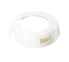 image of TableCraft CB6 Dispenser ID Collar - Ranch, White Plastic, Beige Print, 48 oz., Fits 483/484