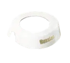 image of TableCraft CB7 ID Collar - Russian, 48 oz. Dispenser Fit, White Plastic with Beige Print, Made in USA