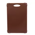 image of TableCraft CBG1218ABR 12" x 18" Brown Plastic Cutting Board – Anti‑Slip, Heat‑Resistant, Dishwasher Safe